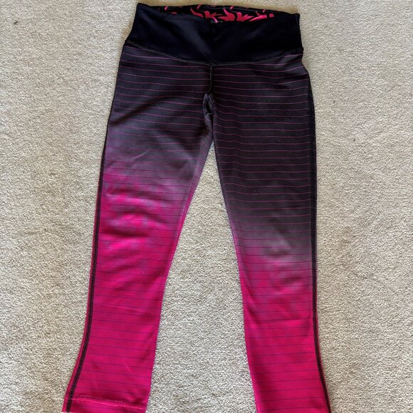 Black/Pink Spandex Workout Pants - Picture 1 of 2